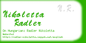 nikoletta radler business card